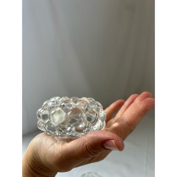 Crystal Raspberry Bubble Votive Candle Holders set of 4 - Picture 4 of 10